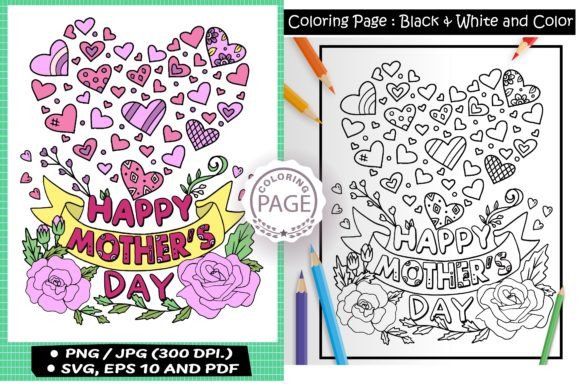 Download Happy Mother's Day. Coloring Page. - Premium Resources
