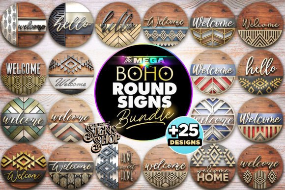 Download 25 Boho Round Signs | SVG Best Seller - Boho Collection