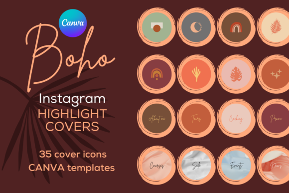 Download Boho Insta Highlight Covers CANVA - Boho Collection